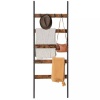 Lifespace Rustic Industrial Blanket & Towel Ladder Rail with Hooks Photo