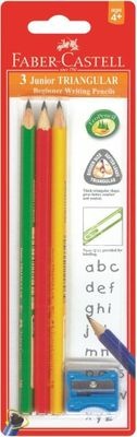 Photo of Faber Castell Faber-Castell Junior Triangular Beginner Writing Pencils with Free Sharpener- 2B