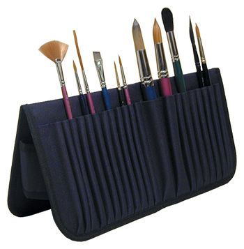 Photo of Mapac Brush Easel Case 21 Brush Pockets Hook and Loop Closure 40x38cm When Open
