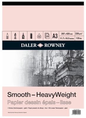 Photo of Daler Rowney DR. A3 Heavyweight Smooth Cartridge Pad - 220gsm