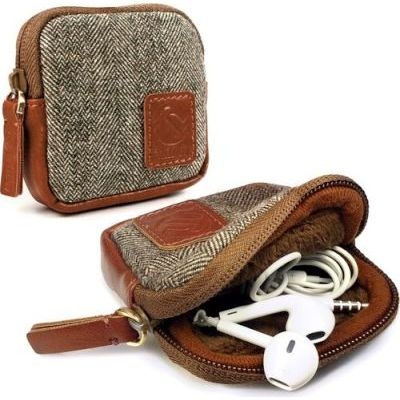 Photo of Tuff Luv Tuff-Luv Herringbone Tweed Travel Pouch for Headphones