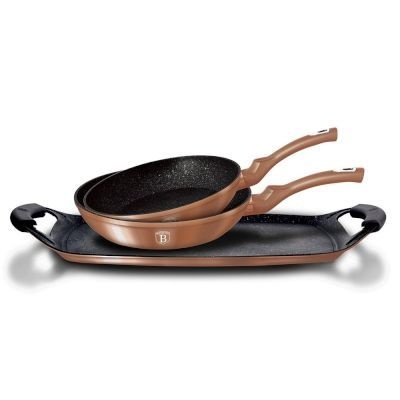 Photo of Berlinger Haus 5-Piece Marble Coating Frypan and Grill Plate Set