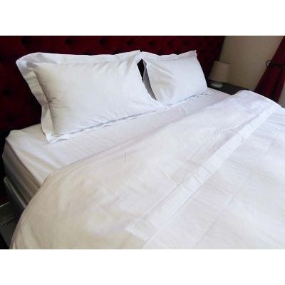 Photo of Reys Fine Linen 300TC 100% Cotton Queen Duvet Cover Set Plain White