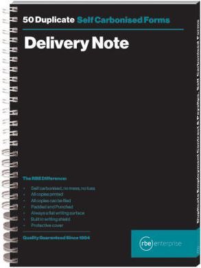 Photo of Rbe Inc RBE A5 Delivery Note Duplicate Spiral Bound Book