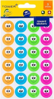 Photo of Tower Large Happy Faces - Mixed Neon - 72 Stickers