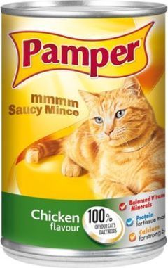 Photo of Pamper Mmmm Saucy Mince - Chicken Flavour Tinned Cat Food