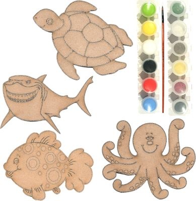 Photo of Just Kidding Around JKA Wood Art Craft Toy Sea Creatures Theme