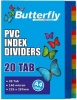 Butterfly A4 140 Micron PVC Index Dividers - 20 Tab Photo