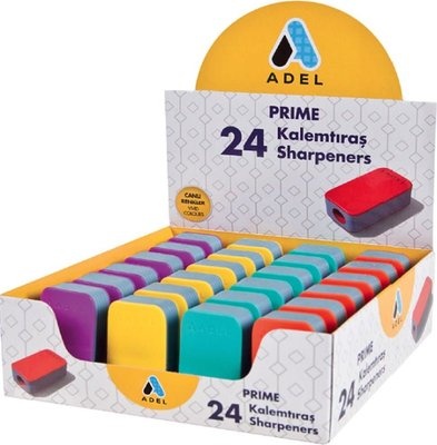 Photo of Adel Prime 1 Hole Sharpener - White Layered Assorted Colours