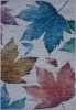 Carpet City Factory Shop Teal Maple Leaves Polyester Print Rug Photo