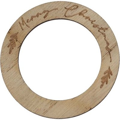 Photo of Nordic Noel Merry Christmas Burnt Out Wood Napkin Ring