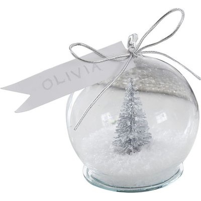Photo of Ginger Ray Silver Glitter Tree Snow Glob Christmas Place Cards