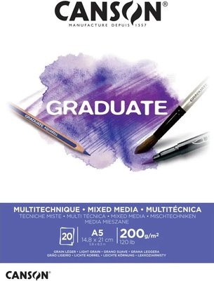 Photo of Canson A5 Graduate Mix Media Pad - 200g