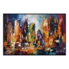 Fancy Artwork Canvas Wall Art :Swirling Brushstrokes Vibrant Colors C - Photo
