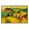 Fancy Artwork Canvas Wall Art :Abstract Painting Depicts Farmhouse Nestled - Photo