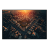 Fancy Artwork Canvas Wall Art :Ariel Sunset City View - Photo