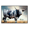 Fancy Artwork Canvas Wall Art :Big Spotted Nguni Bull - Photo