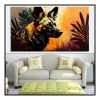 Fancy Artwork Canvas Wall Art :Wild Dog Abstract Painting - Photo