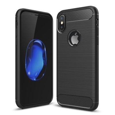 Photo of Tuff Luv Tuff-Luv Brushed Carbon Fiber Style Protective Shockproof Shell Case for Apple iPhone X