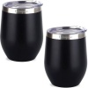 Lifespace Premium Stainless Steel Matt Black Double Walled Wine Cups / Mugs Photo