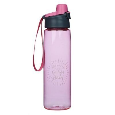 Photo of Christian Art Gifts Inc Grateful Heart Plastic Water Bottle in Pink