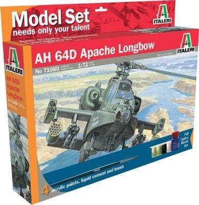 Photo of Italeri AH-64D Apache Helicopter Model Set Including Paints