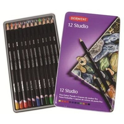 Photo of Derwent Studio Pencils - 12 Set in Metal Tin