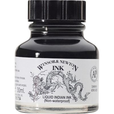 Photo of Winsor Newton Winsor And Newton Drawing Water Soluble Liquid Indian Ink - Black / Brown