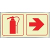Tower Photoluminescent Sign In Alu Frame - Fire Extingusher and Red Arrow Photo