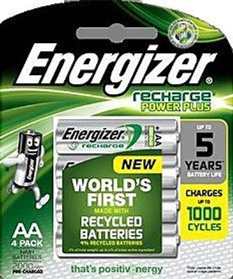 Energizer Recharge Power Plus NH15BP4 NiMH AA Rechargeable Batteries