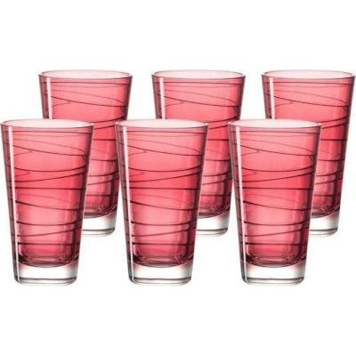Leonardo Tall Drinking Glass Ruby Red VARIO 6 Piece
