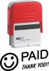 Colop C20 Self Inking Rubber Stamp - Paid Thank You - Black Ink Photo