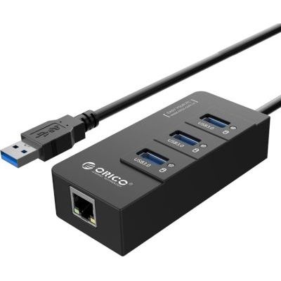 Photo of Orico 3 Port USB 3.0 Hub With Gigabit Ethernet Adapter