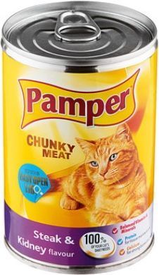 Photo of Pamper Chunky Meat - Steak and Kidney Flavour Tinned Cat Food