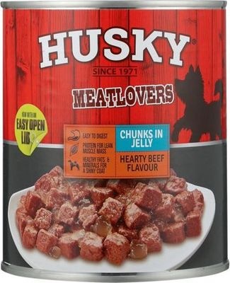 Photo of Husky Chunks in Jelly - Hearty Beef Flavour Tinned Dog Food