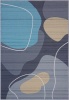 Carpet City Factory Shop Lava Grey Blue Yellow Blobs Polyester Print Rug Photo