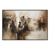 Fancy Artwork Canvas Wall Art :Muted Tones Delicate Brushstrokes Abstract - Photo
