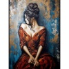 Fancy Artwork Canvas Wall Art :Beatiful Woman Sitting - Photo