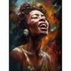 Fancy Artwork Canvas Wall Art :Joyful Black African Woman - Photo