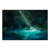 Fancy Artwork Canvas Wall Art :Soft Flowing Layers Translucent Blues Green - Photo