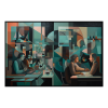 Fancy Artwork Canvas Wall Art :Geometrical Forms and Contrasting Tones - Photo