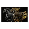 Fancy Artwork Canvas Wall Art :Black &amp; Golden Horse Running - Photo