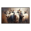 Fancy Artwork Canvas Wall Art :Three Big Brahman Bulls - Photo