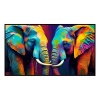 Fancy Artwork Canvas Wall Art :Two Elephants Interlocked - Photo
