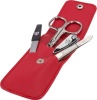 Kellermann 3 Swords Kellermann Manicure Set Faux Leather Premium Red 56779 P N - 4 Piece Photo