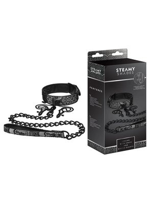 Photo of Steamy Shades Collar and Leash with Nipple Clamps