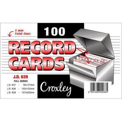 Photo of Croxley JD637 Record Cards