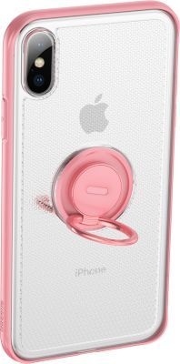 Photo of Baseus Dot Bracket Ring Case for iPhone XS Max - Pink & Transparent