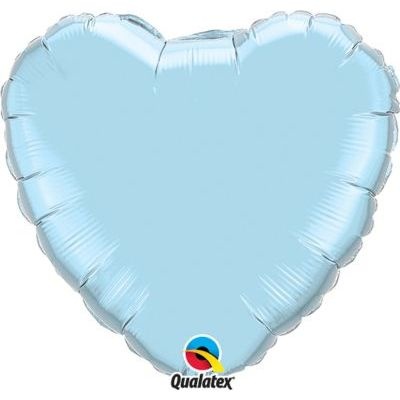 Photo of Qualatex Plain Pearl Light Blue Heart-Shape Foil Balloon