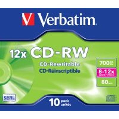 Photo of Verbatim 12x CD-RW 10 Pack in Jewel Cases